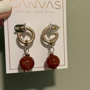 Canvas Brown and Gold Earings